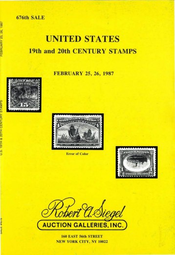 Catalog Cover Sale no. 676 — Siegel Auction Galleries