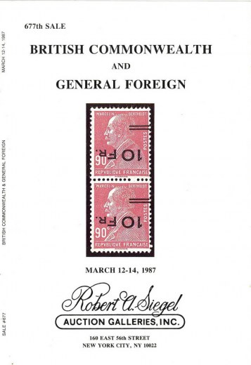 Catalog Cover Sale no. 677 — Siegel Auction Galleries