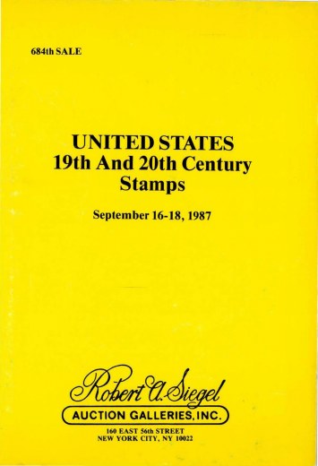 Catalog Cover Sale no. 684 — Siegel Auction Galleries