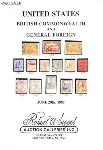 Catalog Cover Sale no. 696 — Siegel Auction Galleries