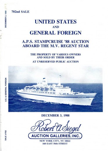 Catalog Cover Sale no. 702 — Siegel Auction Galleries