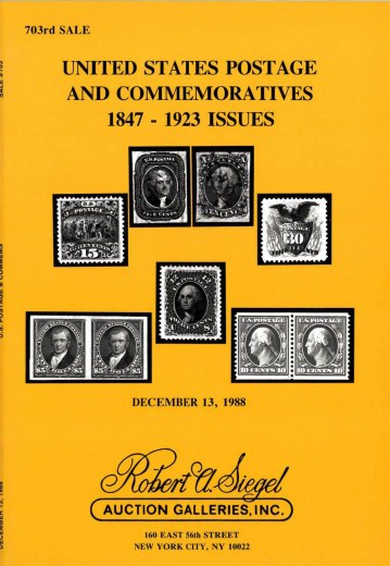Catalog Cover Sale no. 703 — Siegel Auction Galleries