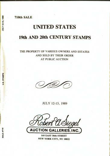 Catalog Cover Sale no. 710 — Siegel Auction Galleries