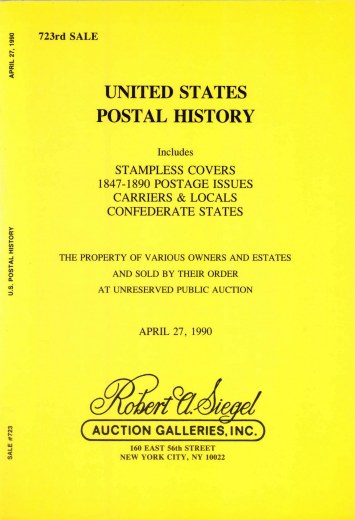 Catalog Cover Sale no. 723 — Siegel Auction Galleries
