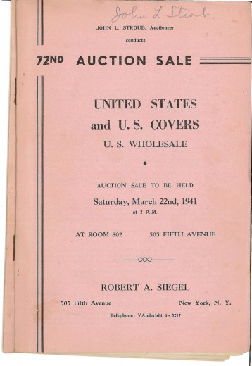 Catalog Cover Sale no. 72 — Siegel Auction Galleries