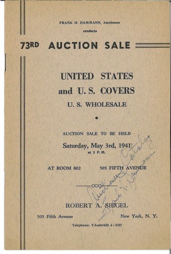 Catalog Cover Sale no. 73 — Siegel Auction Galleries