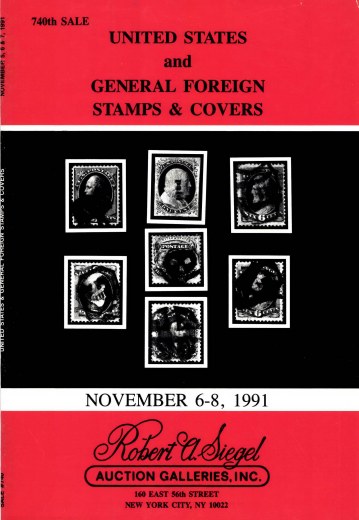 Catalog Cover Sale no. 740 — Siegel Auction Galleries