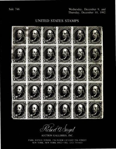 Catalog Cover Sale no. 746 — Siegel Auction Galleries