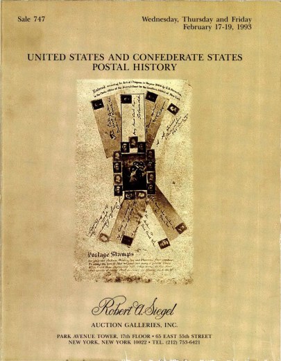 Catalog Cover Sale no. 747 — Siegel Auction Galleries