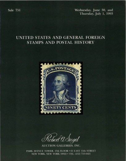 Catalog Cover Sale no. 751 — Siegel Auction Galleries