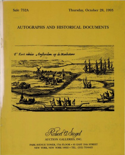 Catalog Cover Sale no. 752A — Siegel Auction Galleries