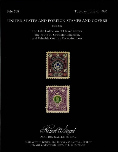 Catalog Cover Sale no. 768 — Siegel Auction Galleries