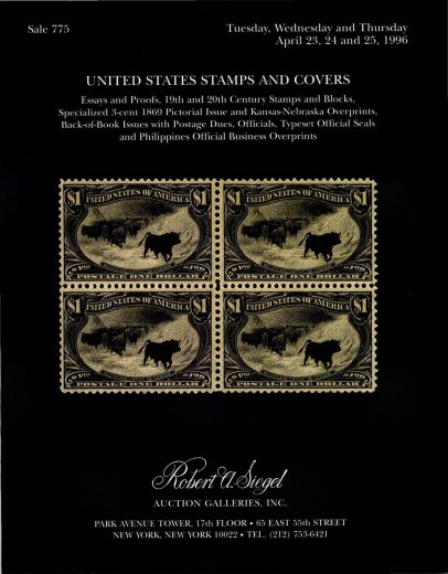 Catalog Cover Sale no. 775 — Siegel Auction Galleries