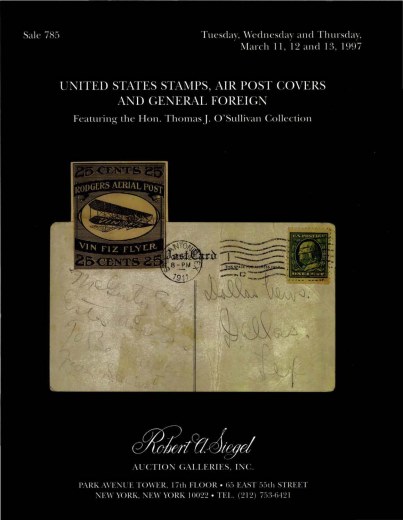 Catalog Cover Sale no. 785 — Siegel Auction Galleries
