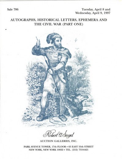 Catalog Cover Sale no. 786 — Siegel Auction Galleries