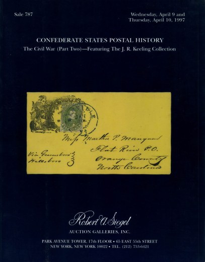 Catalog Cover Sale no. 787 — Siegel Auction Galleries