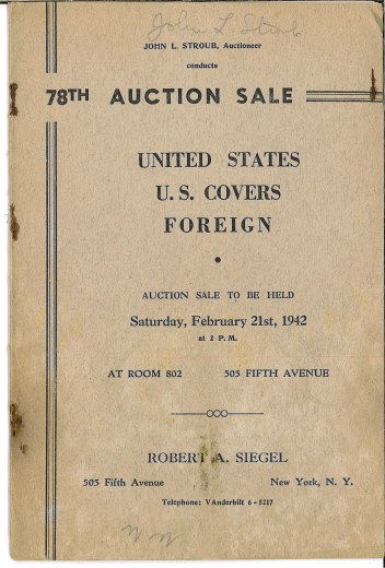 Catalog Cover Sale no. 78 — Siegel Auction Galleries