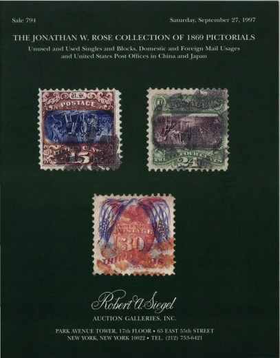 Catalog Cover Sale no. 794 — Siegel Auction Galleries