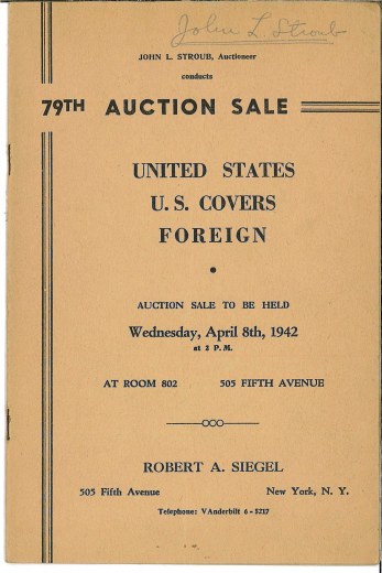 Catalog Cover Sale no. 79 — Siegel Auction Galleries