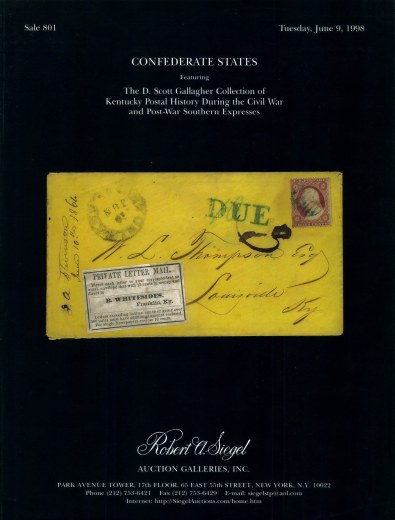 Catalog Cover Sale no. 801 — Siegel Auction Galleries