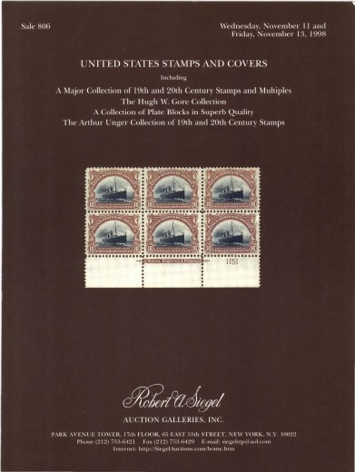 Catalog Cover Sale no. 806 — Siegel Auction Galleries