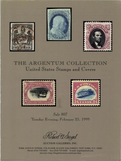 Catalog Cover Sale no. 807 — Siegel Auction Galleries
