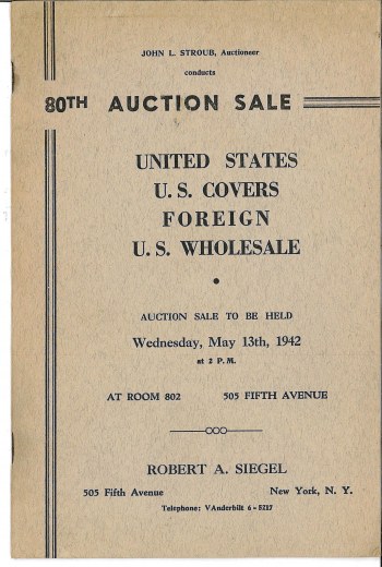 Catalog Cover Sale no. 80 — Siegel Auction Galleries