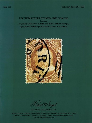 Catalog Cover Sale no. 813 — Siegel Auction Galleries