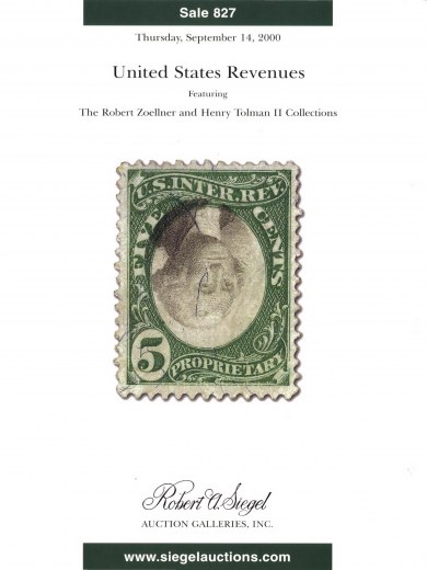 Catalog Cover Sale no. 827 — Siegel Auction Galleries