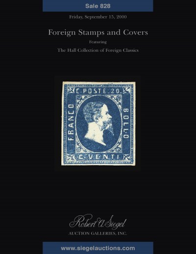 Catalog Cover Sale no. 828 — Siegel Auction Galleries