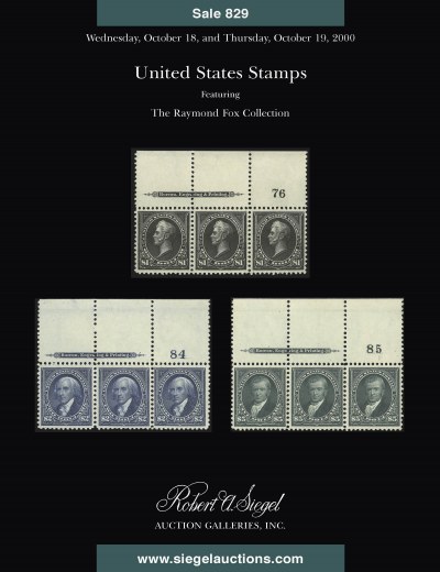 Catalog Cover Sale no. 829 — Siegel Auction Galleries