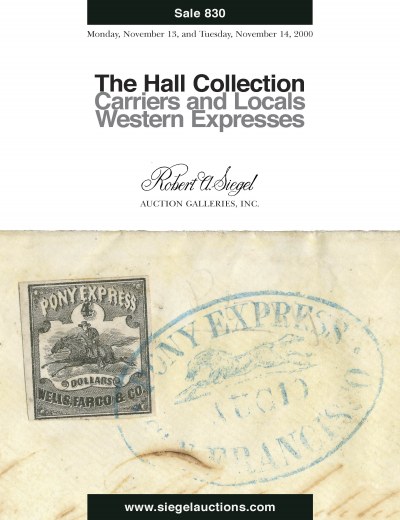 Catalog Cover Sale no. 830 — Siegel Auction Galleries