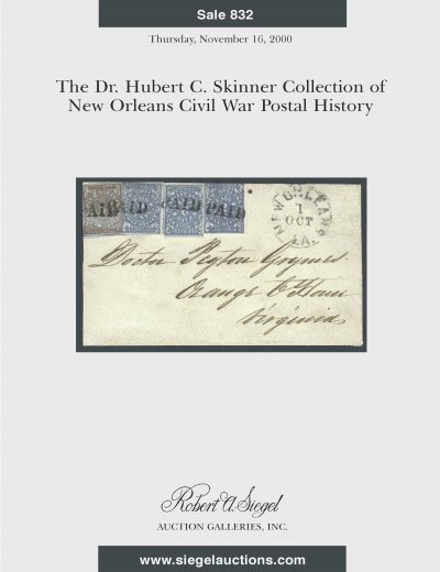 Catalog Cover Sale no. 832 — Siegel Auction Galleries