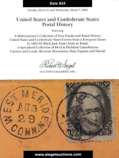 Catalog Cover Sale no. 834 — Siegel Auction Galleries