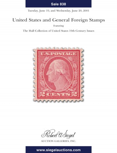 Catalog Cover Sale no. 838 — Siegel Auction Galleries