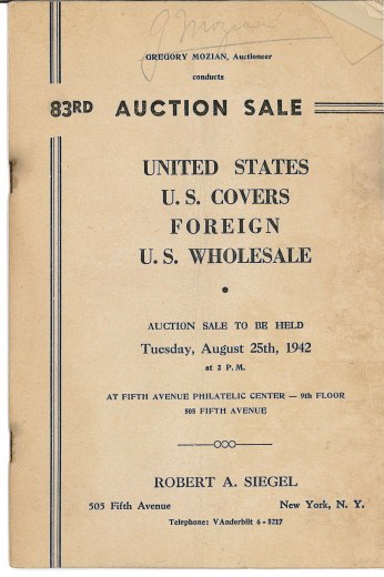 Catalog Cover Sale no. 83 — Siegel Auction Galleries