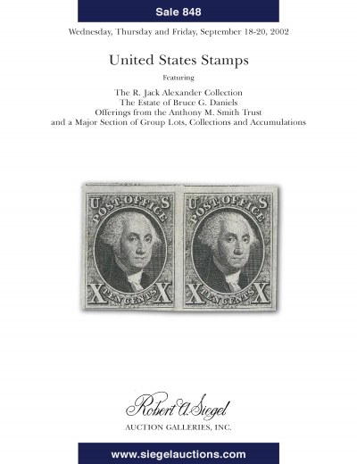 Catalog Cover Sale no. 848 — Siegel Auction Galleries