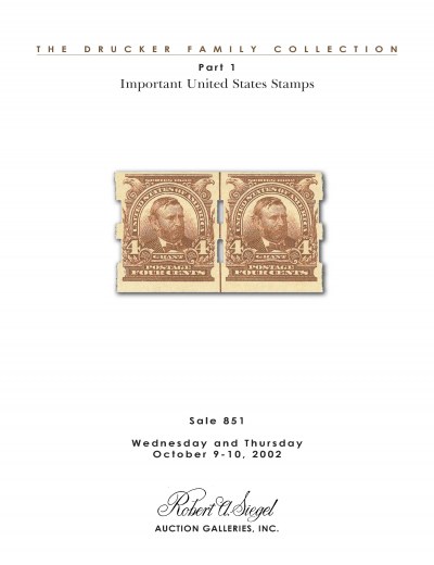 Catalog Cover Sale no. 851 — Siegel Auction Galleries