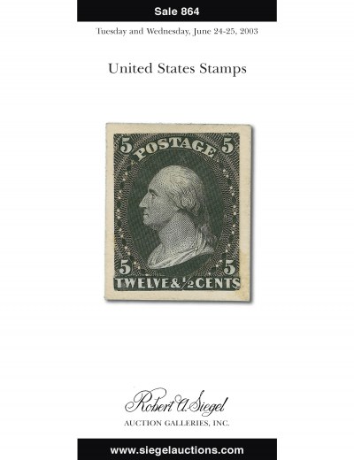 Catalog Cover Sale no. 864 — Siegel Auction Galleries