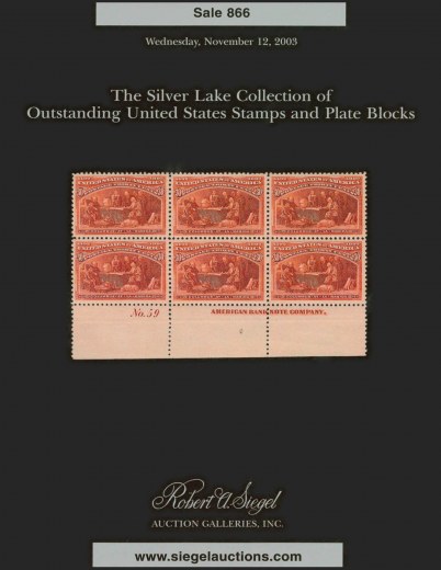 Catalog Cover Sale no. 866 — Siegel Auction Galleries