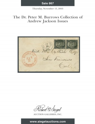 Catalog Cover Sale no. 867 — Siegel Auction Galleries