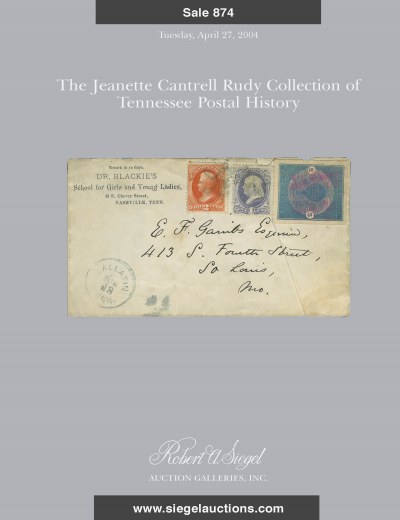 Catalog Cover Sale no. 874 — Siegel Auction Galleries