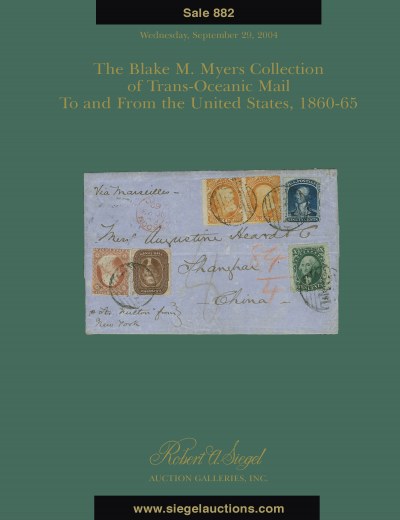 Catalog Cover Sale no. 882 — Siegel Auction Galleries