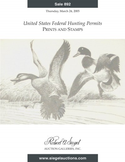 Catalog Cover Sale no. 892 — Siegel Auction Galleries