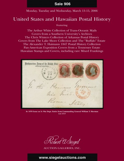 Catalog Cover Sale no. 906 — Siegel Auction Galleries