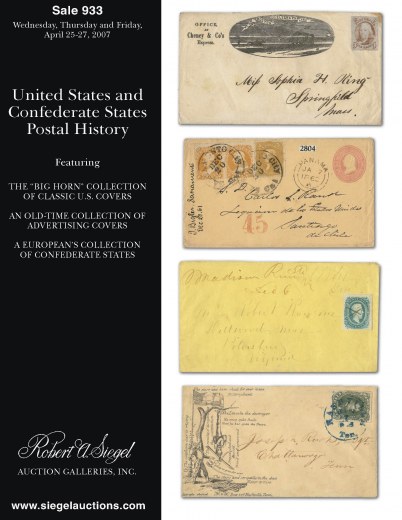 Catalog Cover Sale no. 933 — Siegel Auction Galleries