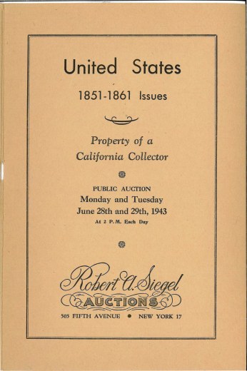 Catalog Cover Sale no. 93 — Siegel Auction Galleries