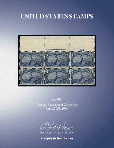 Catalog Cover Sale no. 959 — Siegel Auction Galleries