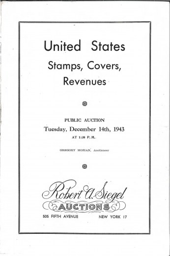 Catalog Cover Sale no. 95 — Siegel Auction Galleries