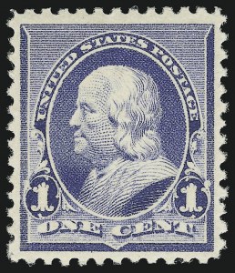 Sale 905, Lot 1944, 1890 Small Bank Note Issue (Scott 219 thru 229), 1c Dull Blue (219) Sale 905, Lot 1944, 1890 Small Bank Note Issue (Scott 219 thru 229)